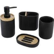 Decopatent® Badkamerset 4 Delig - Toiletaccessoires Set - Kunsstof - Z...
