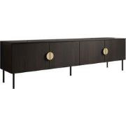 Meubella - TV-Meubel Monor - Zwart eiken - 200 cm