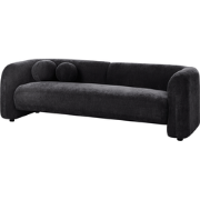 LEIREN - Driezitsbank - Zwart - Stof