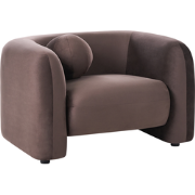 LEIREN - Fauteuil - Donkerbruin - Fluweel