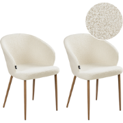 MASON - Eetkamerstoel set van 2 - Gebroken wit - Bouclé