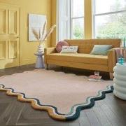 Leo Scallop vloerkleed - Laagpolig - 100% Wol - Schelpvormige Rand Mod...