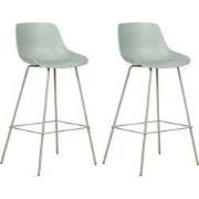 EMMET - Barkruk set van 2 - Lichtgroen - Synthetisch materiaal