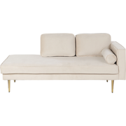 MIRAMAS - Chaise longue - Beige - Rechterzijde - Fluweel