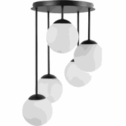 RIANA - Plafondlamp 5 lichten - Zwart - IJzer