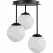 RIANA - Plafondlamp 3 lichten - Zwart - IJzer