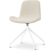 Nola-Fé draaibare eetkamerstoel cottonbeige - wit onderstel