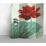 Fine Asianliving Chinees Kamerscherm B160xH180cm 4 Panelen Waterlelie