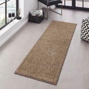 Loper Laagpolig Velours Vloerkleed - Designer Pure - Bruin - 80x300 cm