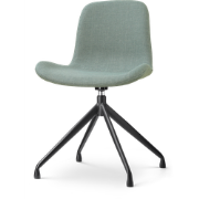 Nola-Fé draaibare eetkamerstoel saliegroen - zwart onderstel