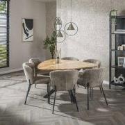 Driehoekige eettafel van massief acaciahout 135 cm