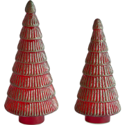 PURUVESI - Set van 2 kerstdecoraties - Groen/Rood - Glas