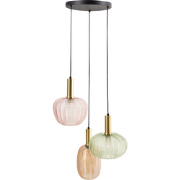 NJORO - Hanglamp met 3 lichten - Meerkleurig - Glas
