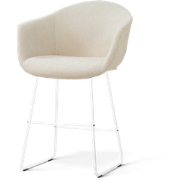 Nino-Otis barkruk cottonbeige - wit onderstel - 65 cm