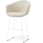 Nino-Otis barkruk cottonbeige - wit onderstel - 75 cm