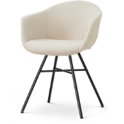 Noa-Otis eetkamerstoel cottonbeige - zwart onderstel