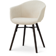 Nena-Otis eetkamerstoel cottonbeige - zwart houten onderstel