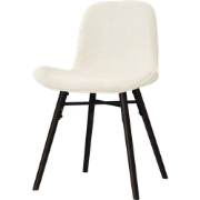 Nena-Fé eetkamerstoel rib beige - zwart houten onderstel