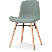 Nena-Fé eetkamerstoel saliegroen - houten onderstel