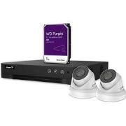 Ip-videobewakingsset 4-kanaals nvr-recorder 2 x witte ip dome-camera 1...