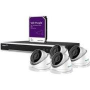 4 mp ip-videobewakingsset 8-kanaals nvr-recorder 4 x witte ip dome-cam...