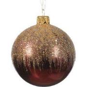 Kerstbal glas d8 cm ossenbloed kerst