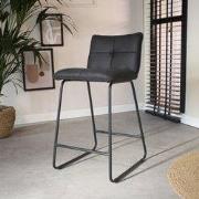 Industriële Barkruk Antraciet Jelle Microvezel Stof - Zithoogte 65 cm ...