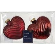 Hart glas L10b4h9,5 cm ossenbloed 2 st