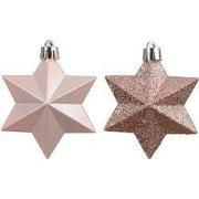 Ster kunststof L9b9h12 cm roze 12 st