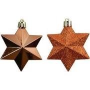 Ster kunststof L9b9h12 cm brandy 12 st