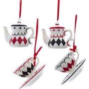 Diamantpatroon theepot/kopje 4A 5 cm ornament