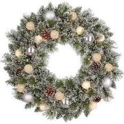 kerstkrans kaprun frosted versiering zilver 60 cm