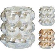 Theelichtholder 8x9 cm glas 2as