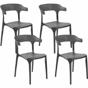 GUBBIO - Eetkamerstoel set - Zwart - Polypropyleen