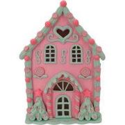 LED - Candy House - Polyresin - Pink/Mint - 13x18,5cm