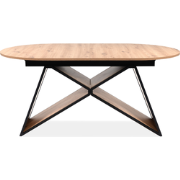Uittrekbare eettafel van 160 tot 200 cm in eiken artisan decor en zwar...