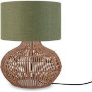 Tafellamp Kalahari - Groen/Rotan - Ø32cm