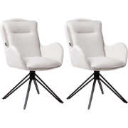 AVELAR - Set van 2 eetkamerstoelen - Lichtbeige - Polyester