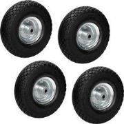 4 x zakwagenwiel massief rubber zwart 260 x 85 mm