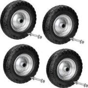 4 x Kruiwagenwiel PU 4.80/4.00-8 390 mm Zwart