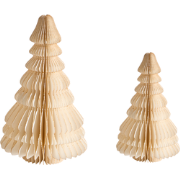 SKJOMA - Set van 2 kerstfiguren - Beige - Papier