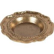 Clayre & Eef Decoratie schaal Ø 12x2 cm Goudkleurig Aluminium