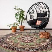 Rond Vintage vloerkleed Nain Perzisch Groen - Polypropyleen