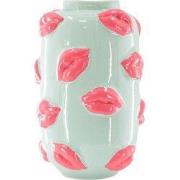 Vase - Kisses - Ceramics - Mint/Pink - 17x17x27cm