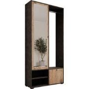 Meubella - Deacon - Halkast met 2 deuren - Grijs/Eiken