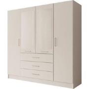Meubella - Komodo - Kledingkast met 4 deuren - Wit - 200x61x201 cm