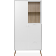 Dressoir met 2 deuren, 2 niches, 1 lade in wit en eiken decor H155 cm ...