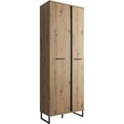 Meubella - Halkast Saturn - Eiken - Zwart - 71 cm