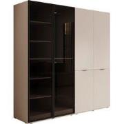 Meubella - Kledingkast Shelton - Beige - 202 cm - Met glas