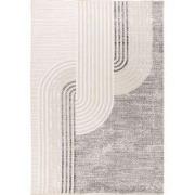 Vintage Japandi Vista – Luxe Vloerkleed - Creme Zilver - Laagpolig- 80...